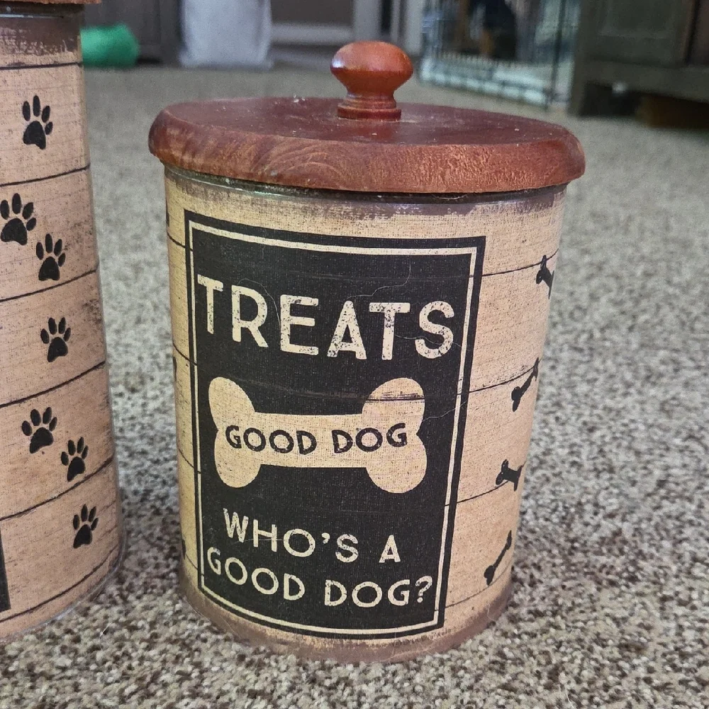 Primitives by Kathy Dog Treat Canister Set - Brown and Black